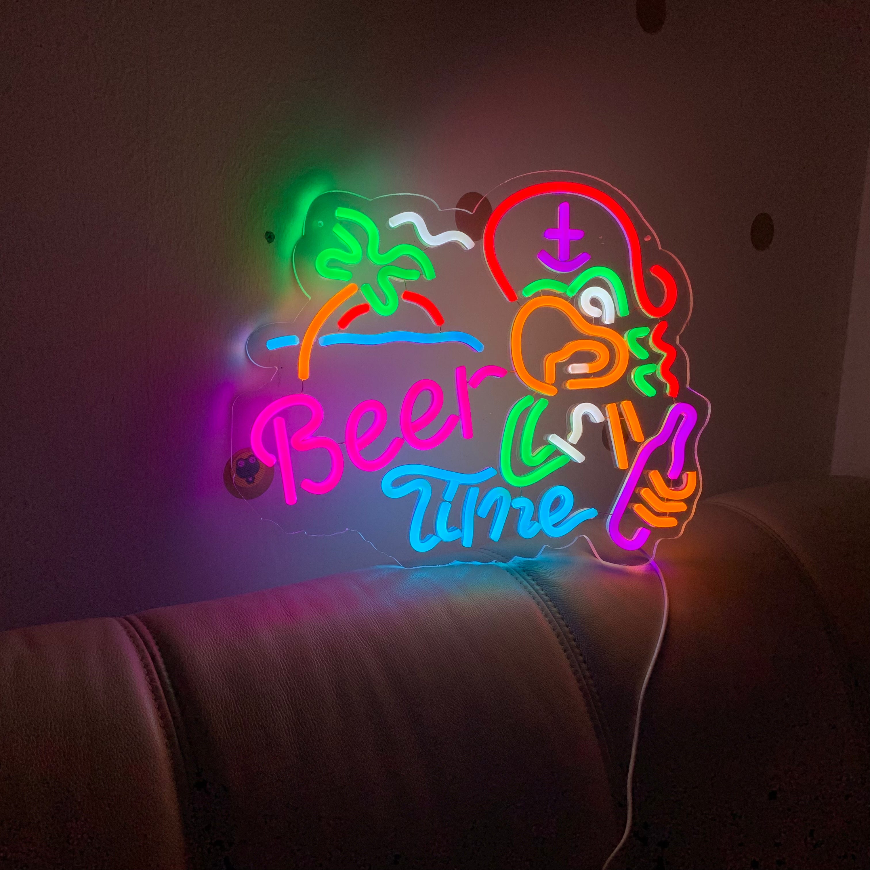 neon light bar beer time signs for man cave