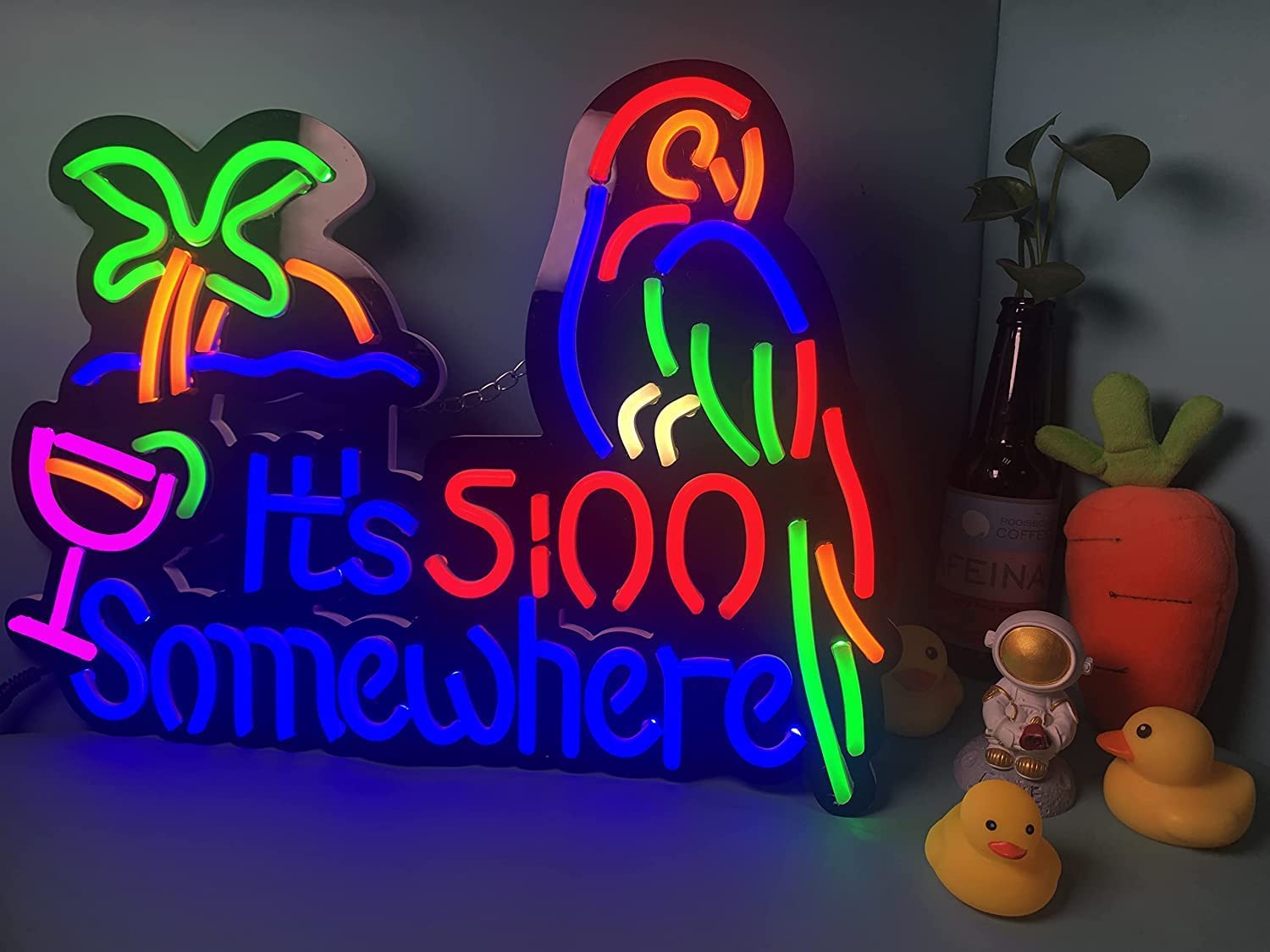 LDGJ 5 O'Clock Neon Signs for man cave wall decor LED light