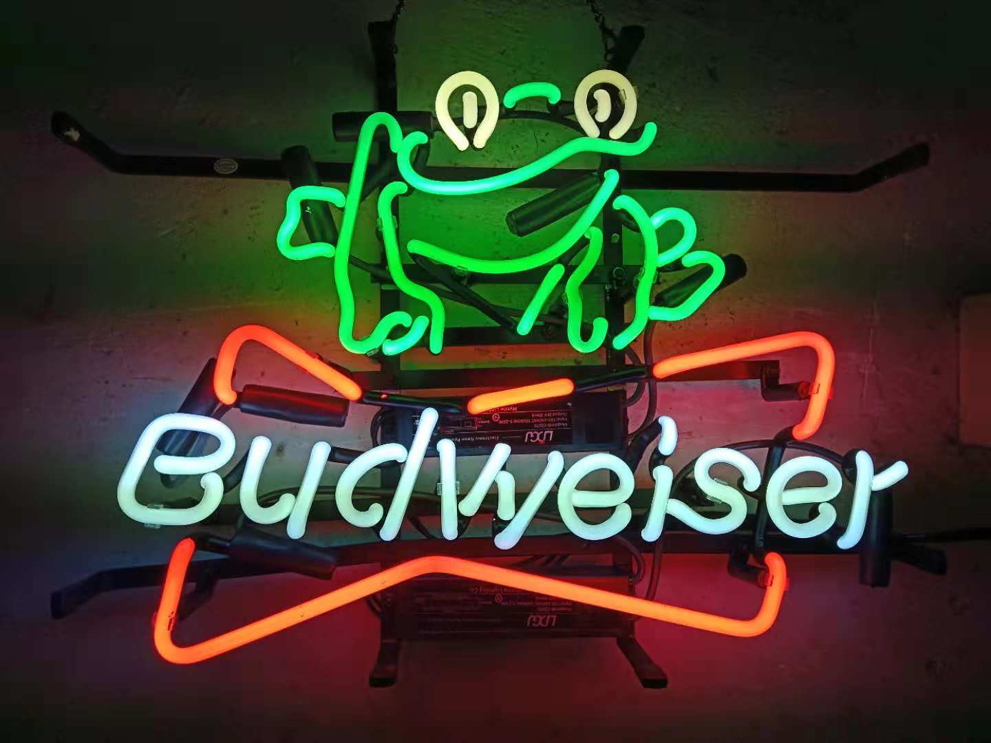 LDGJ Budweiser Neon Signs Light Real Glass