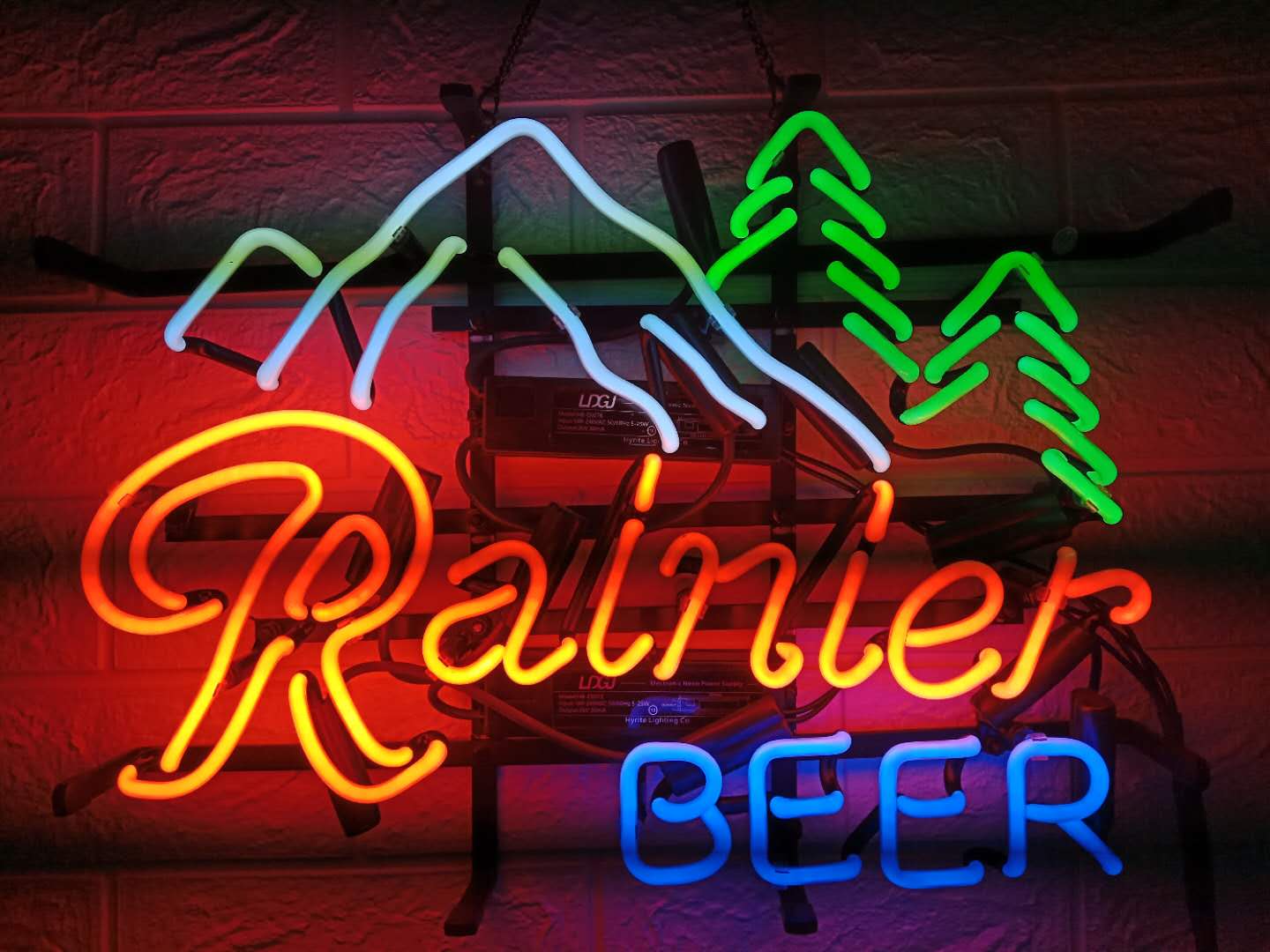 LDGJ Rainier Beer Neon Signs Light Real Glass