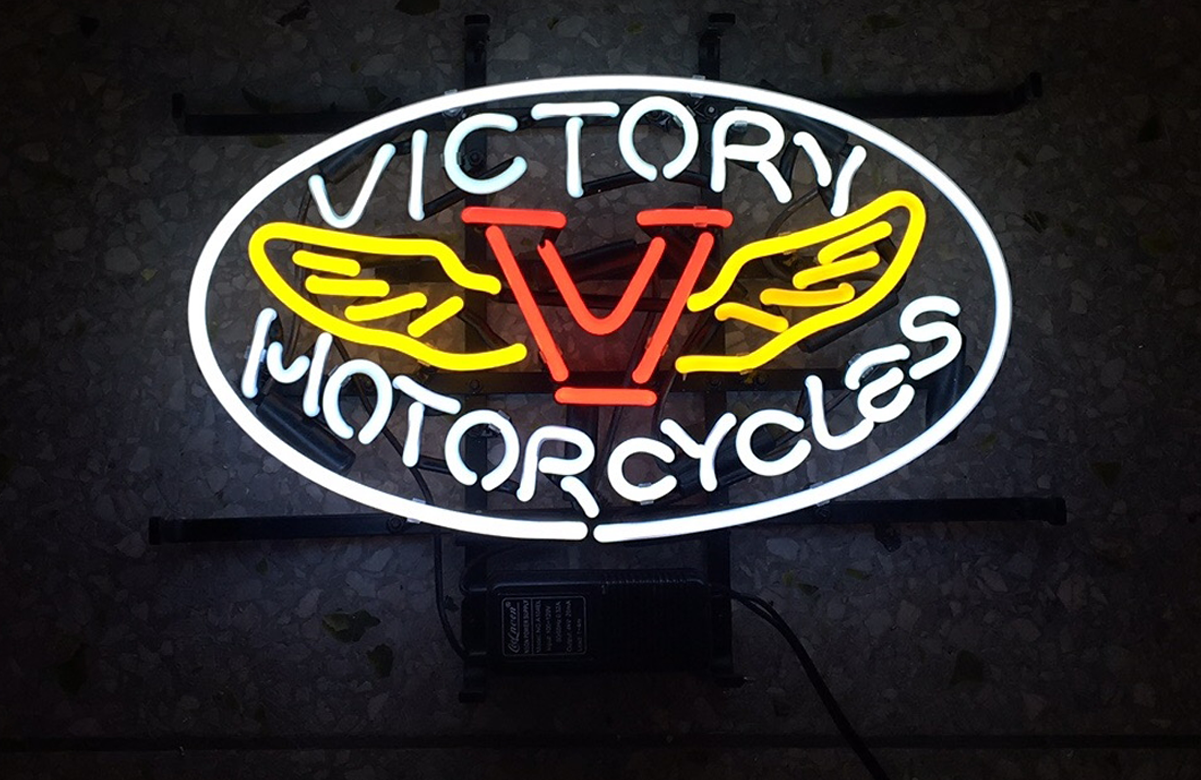 LDGJ victory motorcycle Neon Light Sign Home Beer Bar Pub Recreation Room  Game Lights Windows Glass Wall Signs Party Birthday Bedroom Bedside Table  Decoration Gifts (Not LED) …