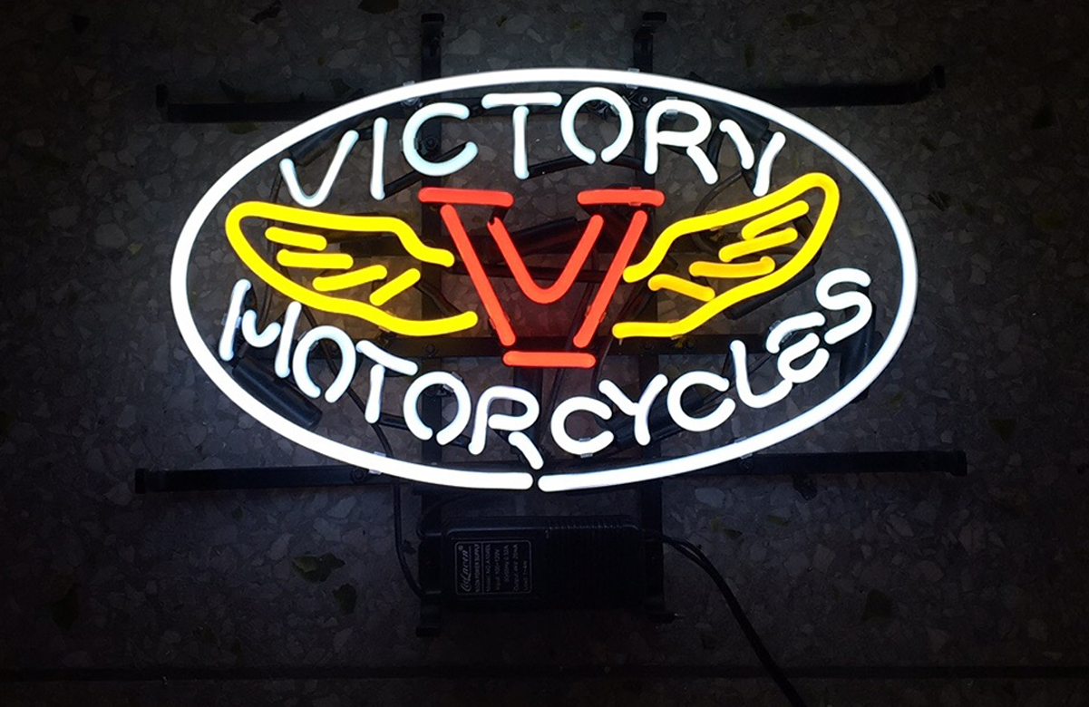 LDGJ Victory Motorcycle  Neon Signs Light Real Glass