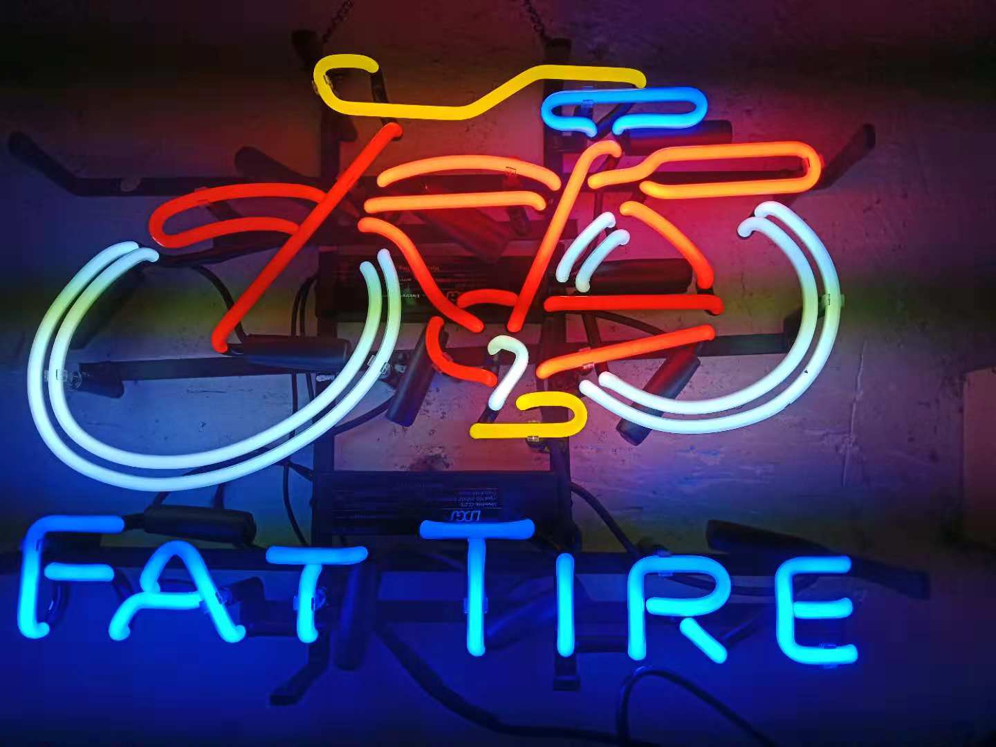 LDGJ Fat Tire Neon Signs Light Real Glass