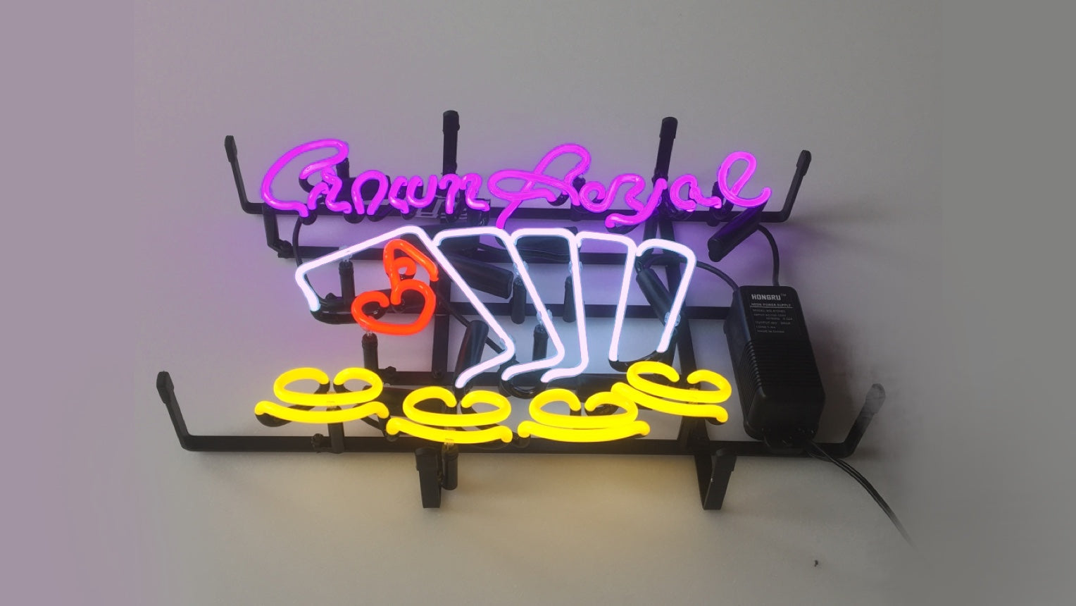 LDGJ Handmade Glass,Poker,Neon Beer Sign,For Bar,Garage,Men Cave