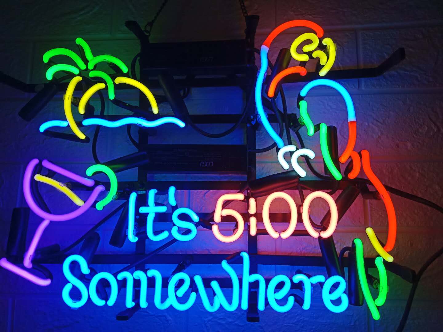 LDGJ 5:00 Clock,Neon Sign,Handmade Glass