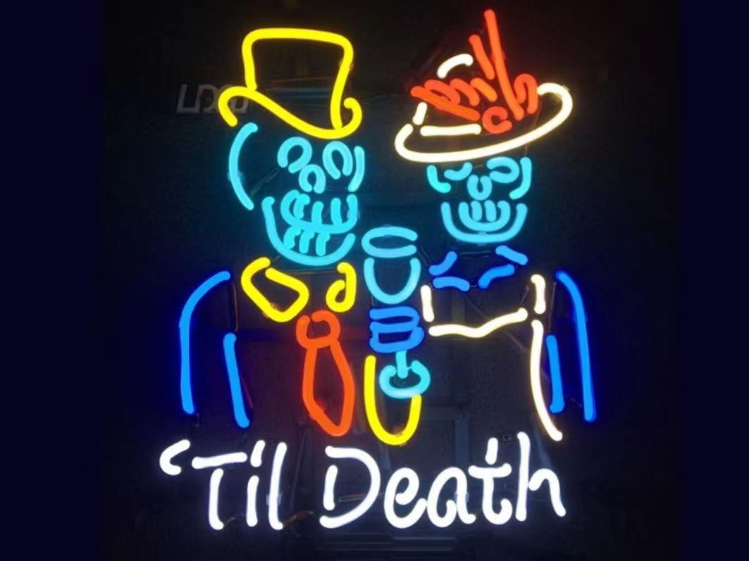 LDGJ Til Death Handmade Glass Neon Sign